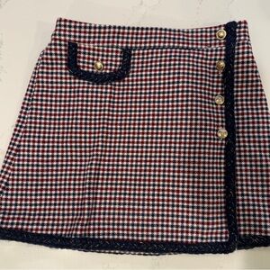 J.Crew girls faux-wrap tweed skirt in houndstooth size 10 - worn ONCE